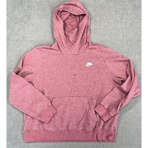 Nike Hoodie Sweatshirt Women‎ XL Marroon Pullover Fleece Logo Kangaroo Pocket